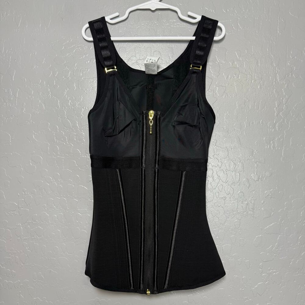 Shapeshe Tummy Control Corset Short Shapewear Waist Trainer Full Zip, Black XXL